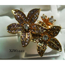 Diamante anel de diamante flor (xjw1442)